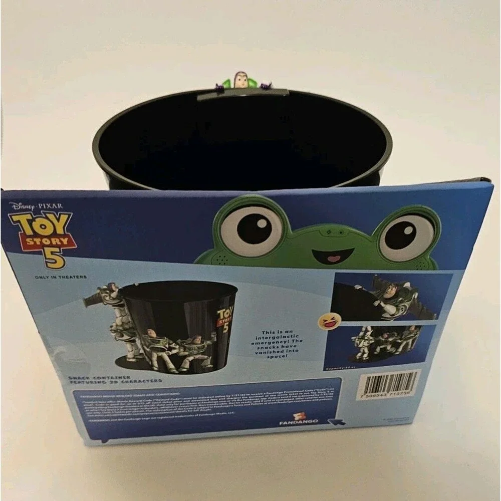 Toy Story 5 Popcorn Bucket Snack Buzz Lightyear Display Container NEW+ BOX